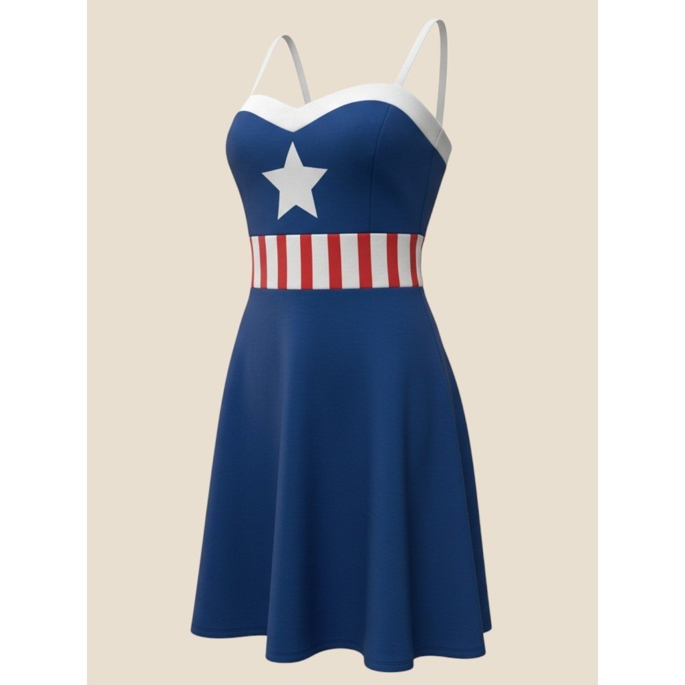 Marvel Her Universe Torrid Captain America Pin Up Dress Size 2 18/20 Retro